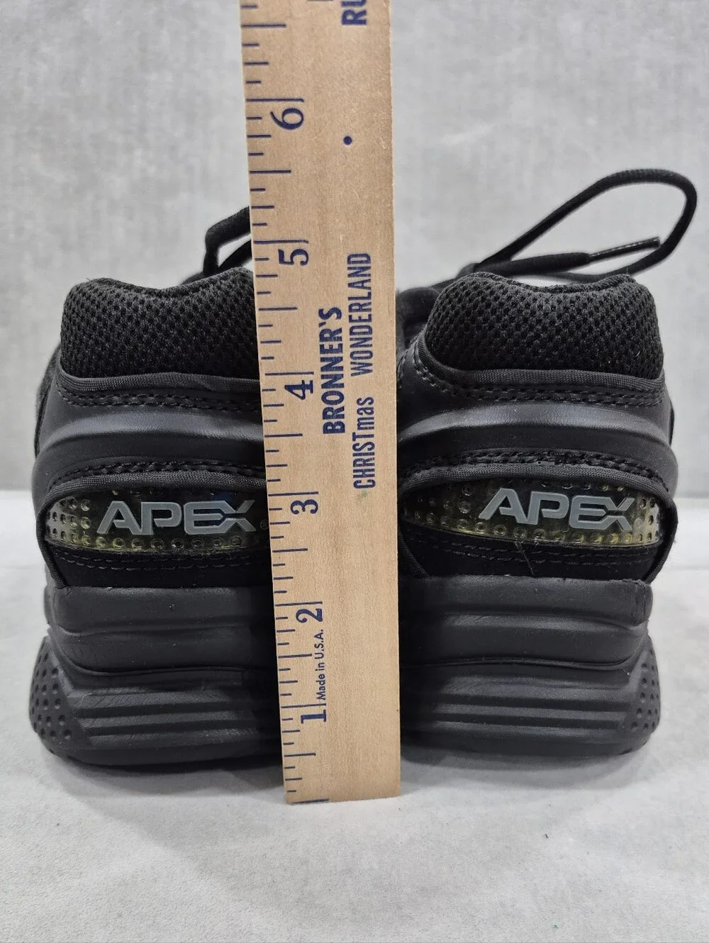 Apex X801 sneakers women's 6M black leather comfort orthopedic diabetic FLAWED